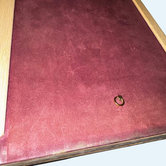 Vintage Oak Double Picture Frame – Folding Hinged Display with Velvet Back, 8x10 - Picture 9 of 10